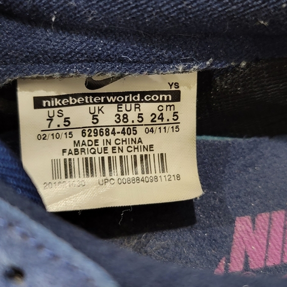 NIKE Cobalt Blue and Magenta Internationalist Low Suede Trainers Size 7.5 - Picture 8 of 10